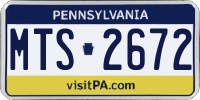 PA license plate MTS2672
