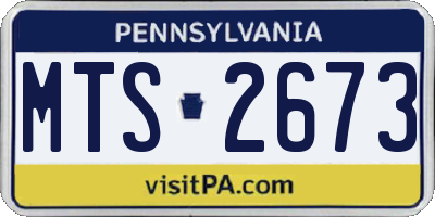 PA license plate MTS2673