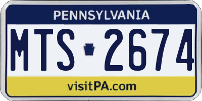 PA license plate MTS2674