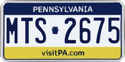 PA license plate MTS2675