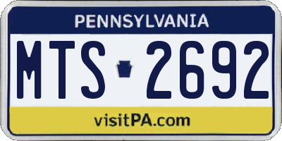 PA license plate MTS2692