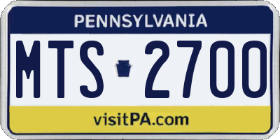 PA license plate MTS2700