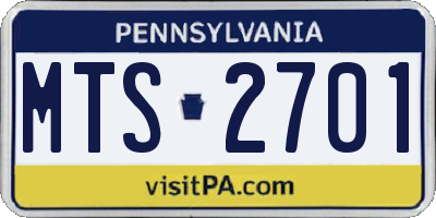PA license plate MTS2701