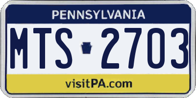 PA license plate MTS2703