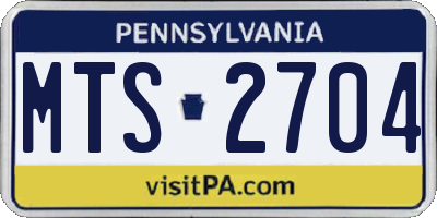 PA license plate MTS2704