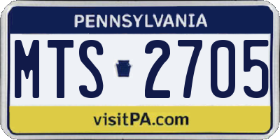 PA license plate MTS2705