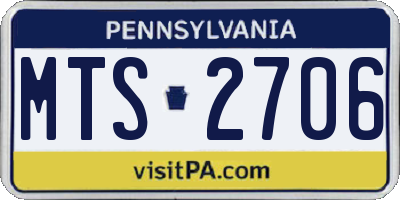 PA license plate MTS2706
