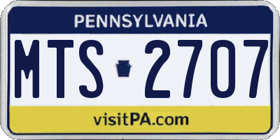 PA license plate MTS2707