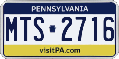 PA license plate MTS2716