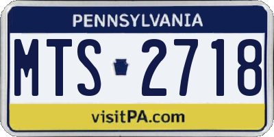 PA license plate MTS2718