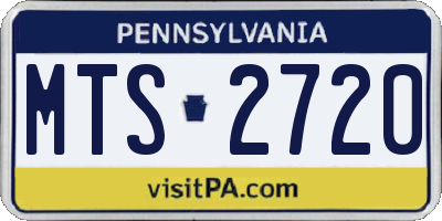 PA license plate MTS2720