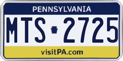 PA license plate MTS2725