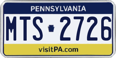 PA license plate MTS2726
