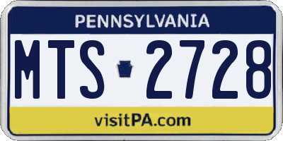 PA license plate MTS2728
