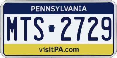 PA license plate MTS2729