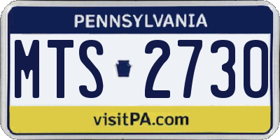PA license plate MTS2730