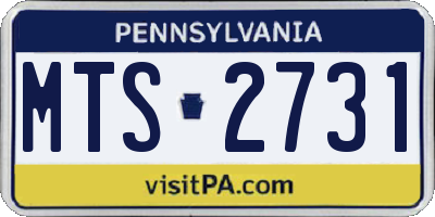 PA license plate MTS2731