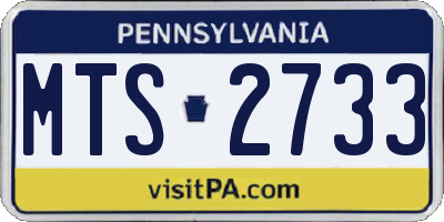 PA license plate MTS2733