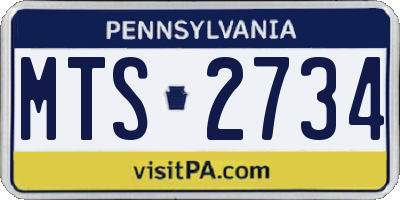 PA license plate MTS2734