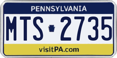 PA license plate MTS2735