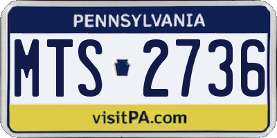 PA license plate MTS2736