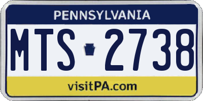 PA license plate MTS2738