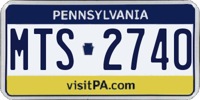PA license plate MTS2740