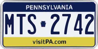 PA license plate MTS2742