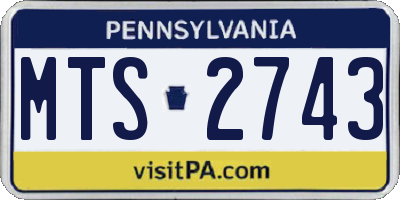 PA license plate MTS2743
