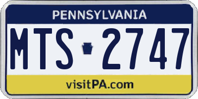 PA license plate MTS2747