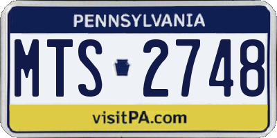 PA license plate MTS2748
