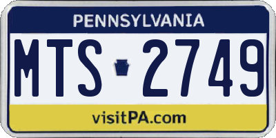 PA license plate MTS2749