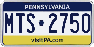 PA license plate MTS2750