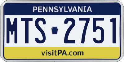 PA license plate MTS2751