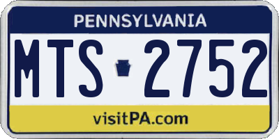 PA license plate MTS2752