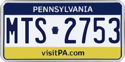 PA license plate MTS2753