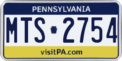 PA license plate MTS2754