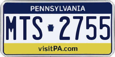 PA license plate MTS2755