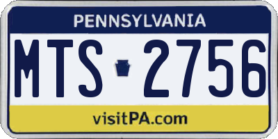 PA license plate MTS2756