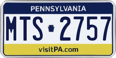 PA license plate MTS2757