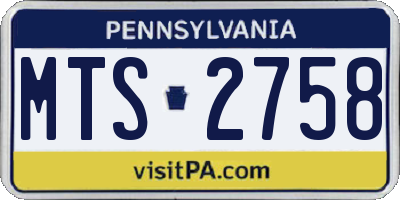 PA license plate MTS2758