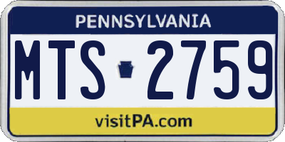 PA license plate MTS2759