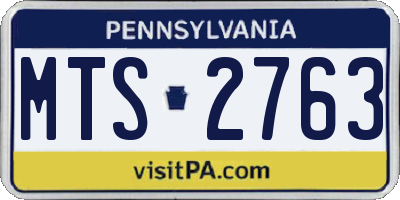 PA license plate MTS2763