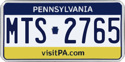 PA license plate MTS2765
