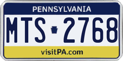 PA license plate MTS2768