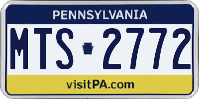 PA license plate MTS2772