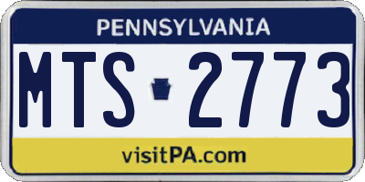 PA license plate MTS2773