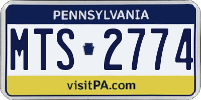 PA license plate MTS2774