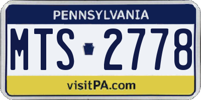 PA license plate MTS2778