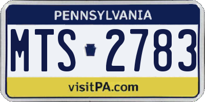 PA license plate MTS2783